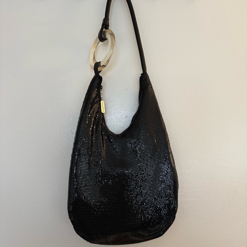 Vintage Whiting & Davis black chain mesh shoulder bag